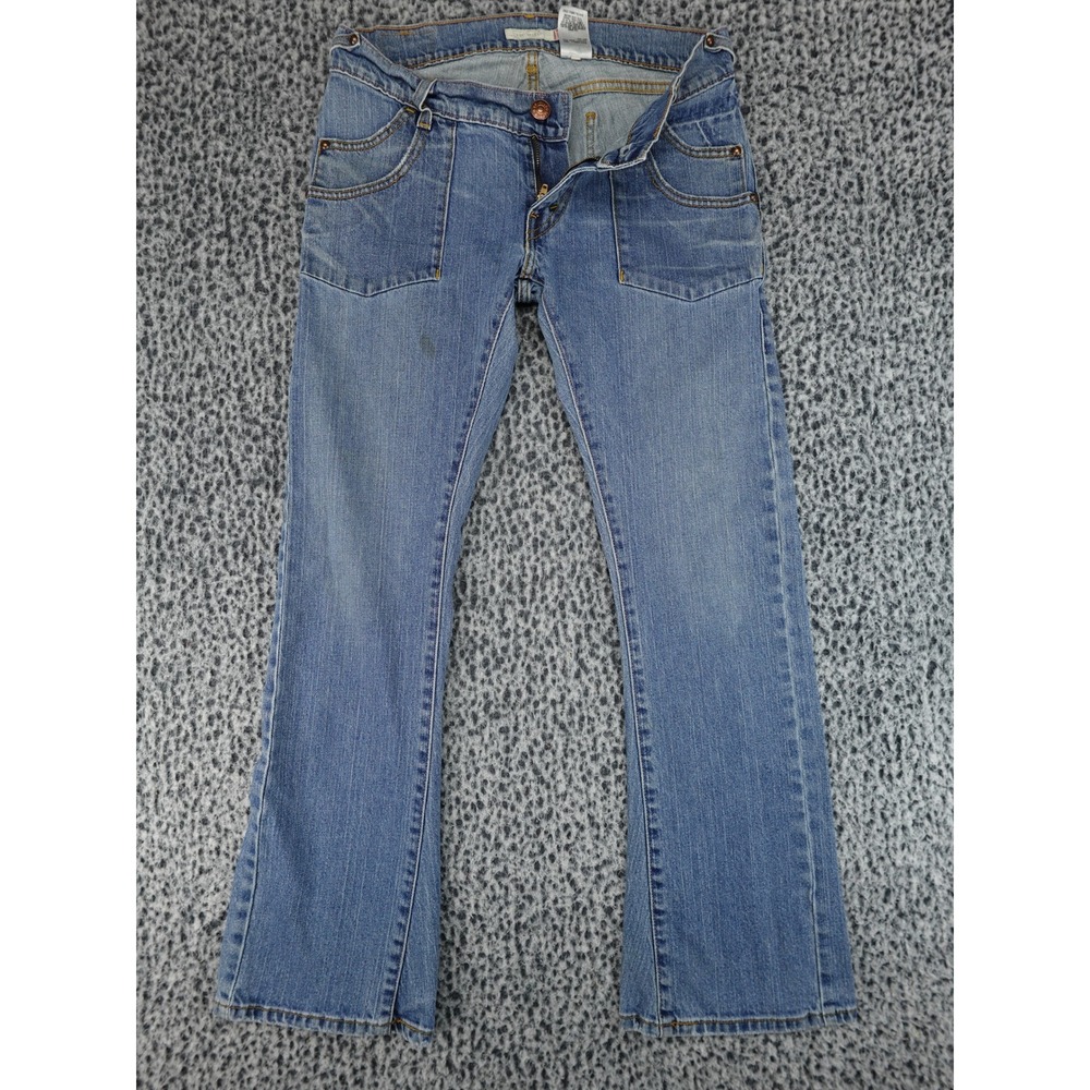 Levi's Flare Jeans Juniors 9M Blue Front Patch Pockets‎ Mid Rise Denim